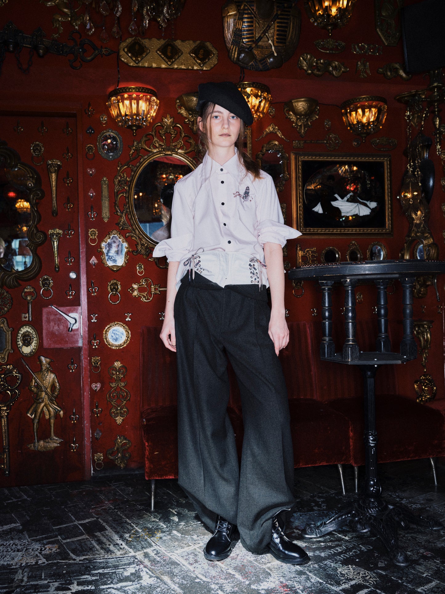 CORSET TROUSERS - GREEN BLACK