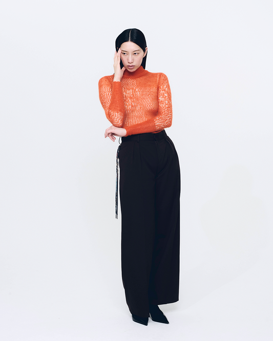 Back Laced-up Trousers (Brown)