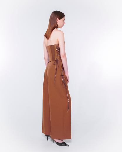 Fan-lacing Bustier (Brown)
