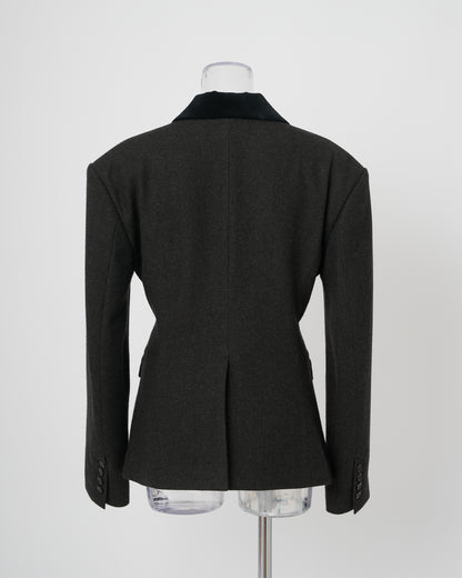 DOUBLE LACE-UP JACKET - GREEN BLACK