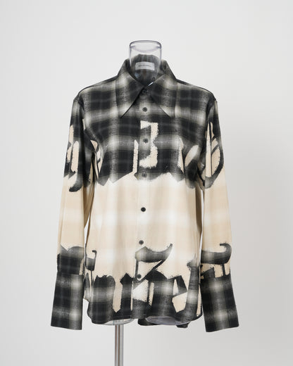 BLEACHED CHECK SHIRT - BLACK