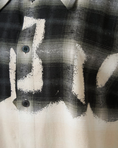 BLEACHED CHECK SHIRT - BLACK