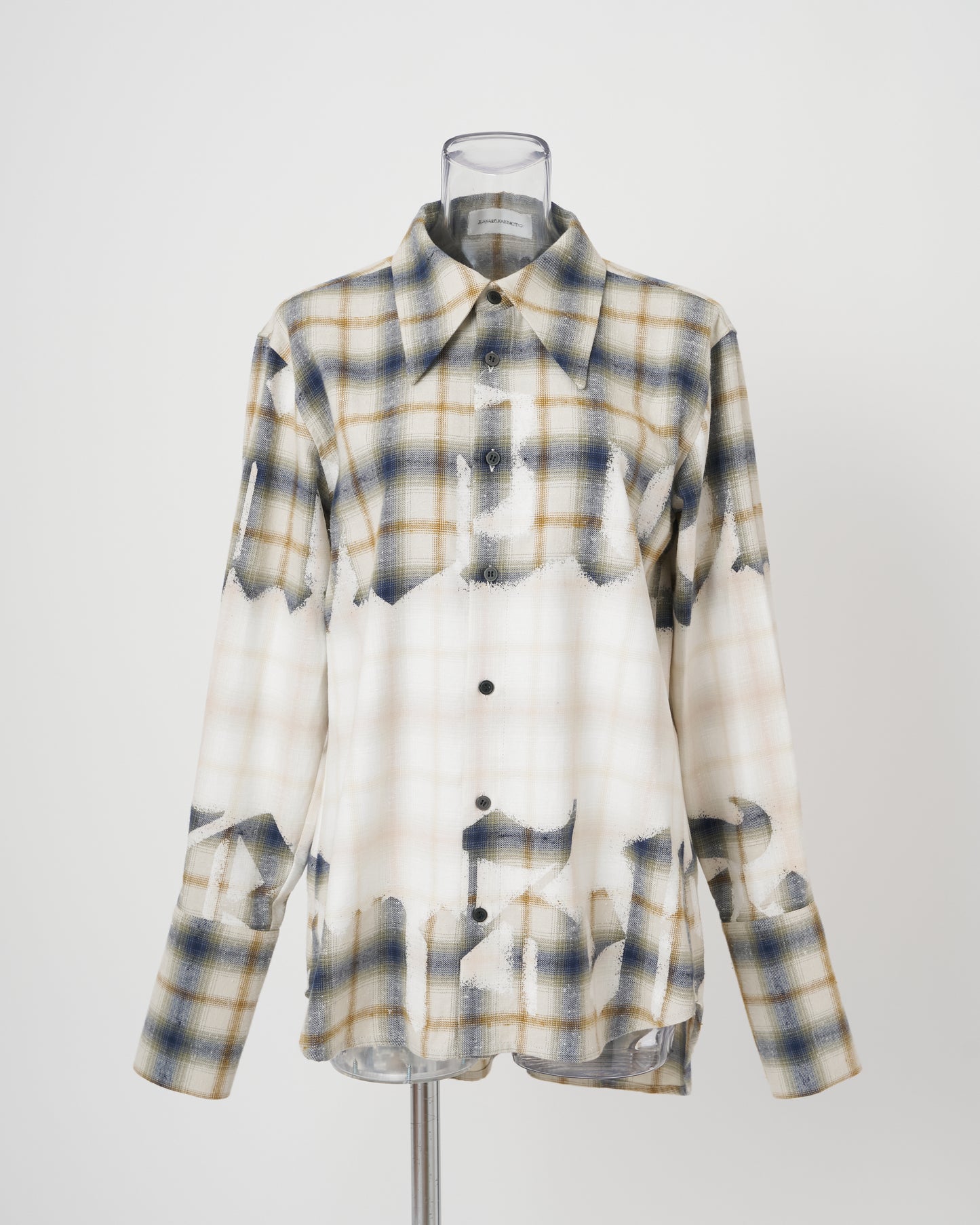 BLEACHED CHECK SHIRT - BLUE