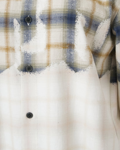 BLEACHED CHECK SHIRT - BLUE