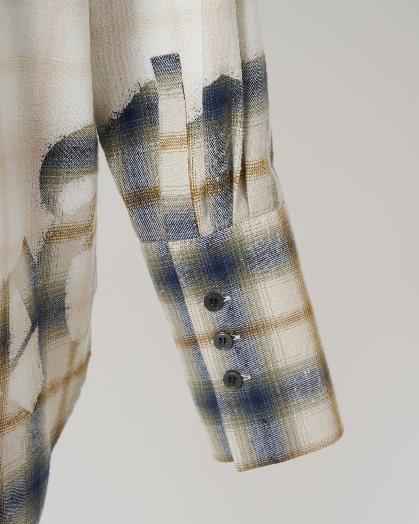 BLEACHED CHECK SHIRT - BLUE