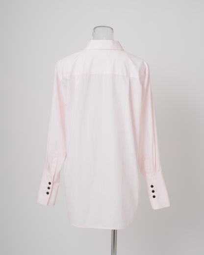 FEATHER-EMBROIDERED SHIRT - PINK