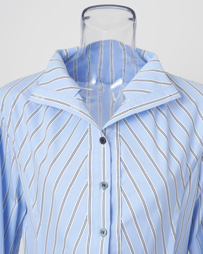 VICTORIAN STRIPED SHIRT - BLUE