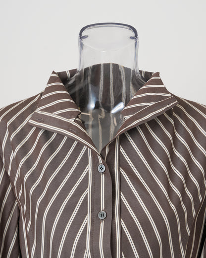 VICTORIAN STRIPED SHIRT - BROWN