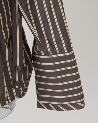 VICTORIAN STRIPED SHIRT - BROWN