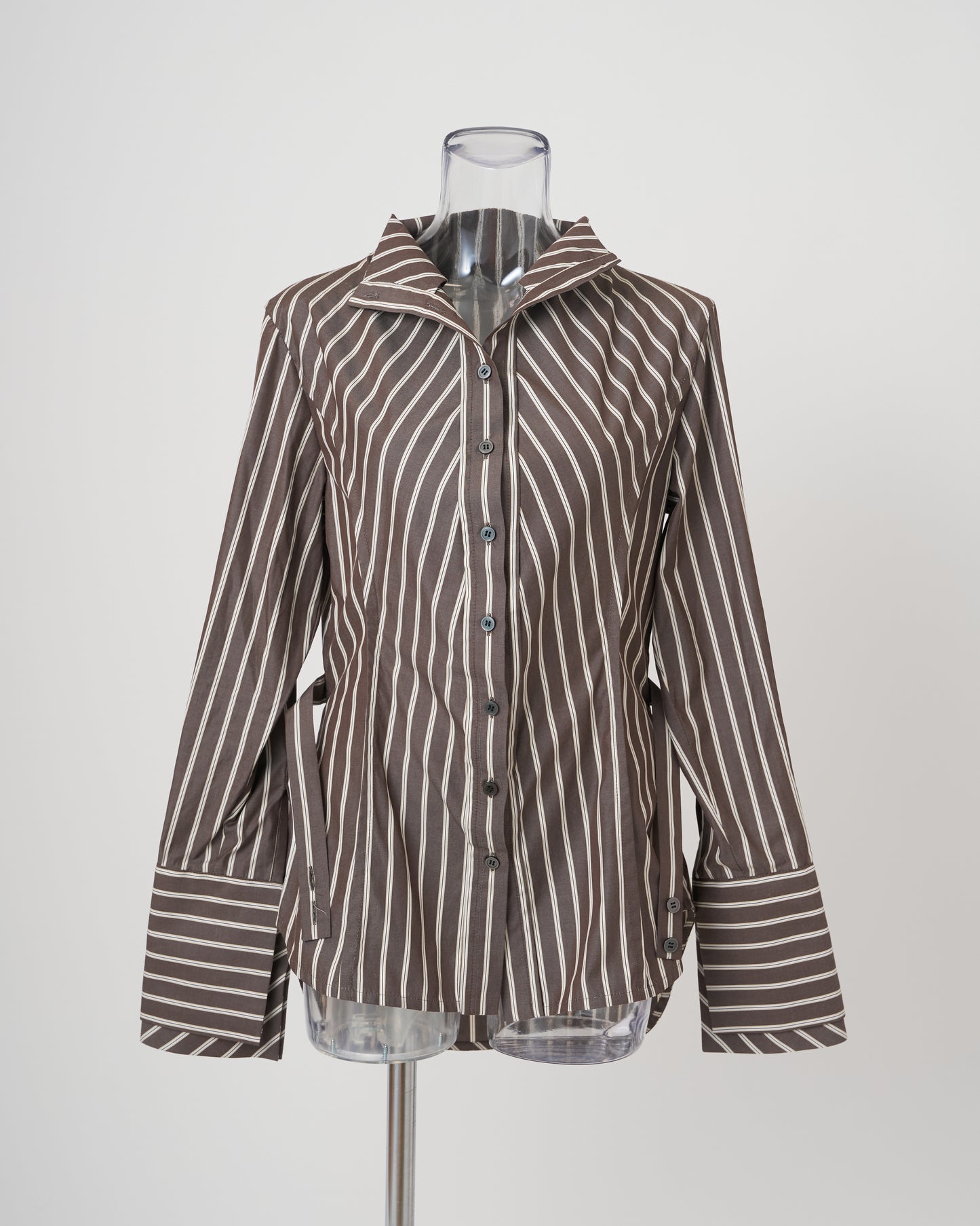 VICTORIAN STRIPED SHIRT - BROWN