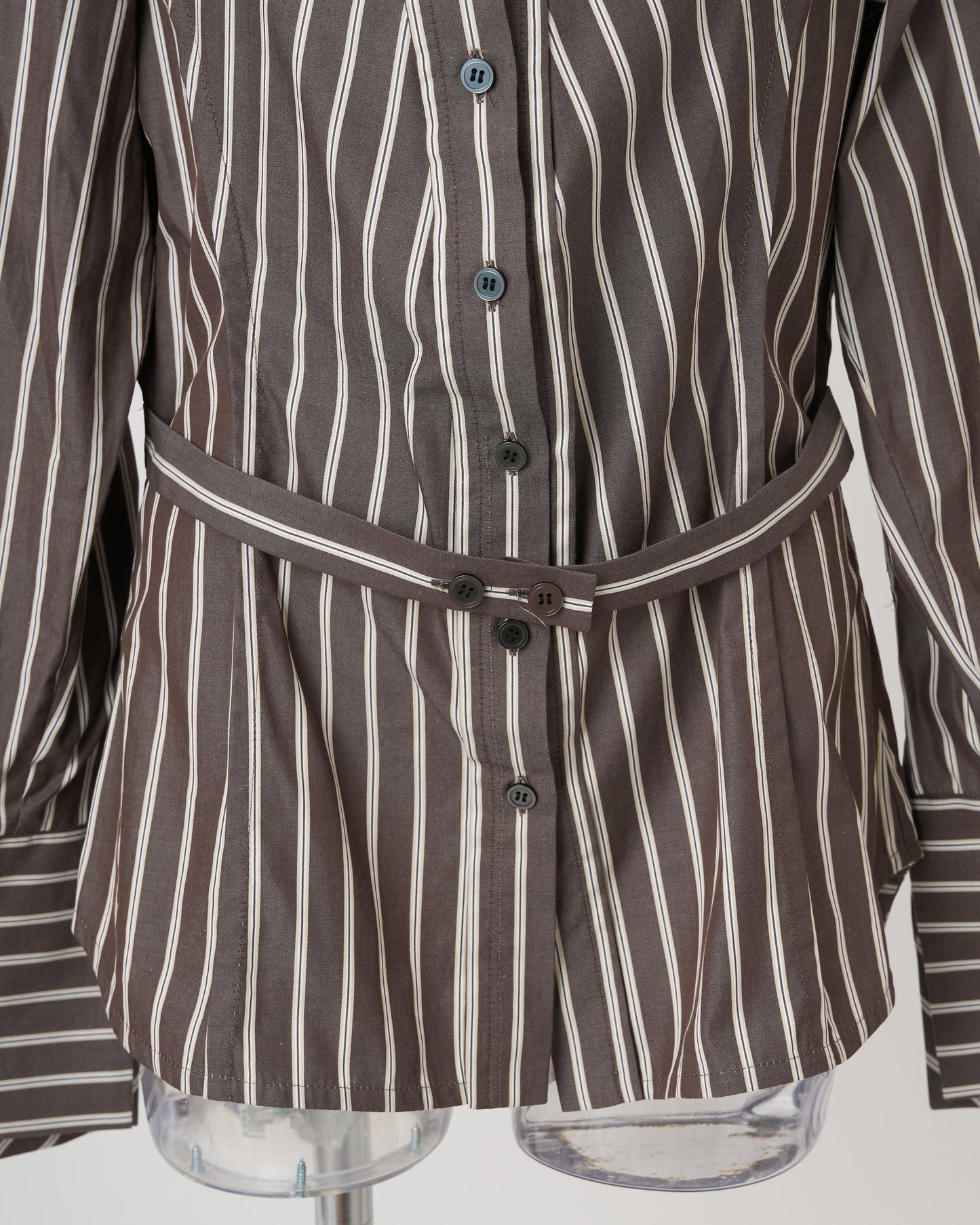 VICTORIAN STRIPED SHIRT - BROWN