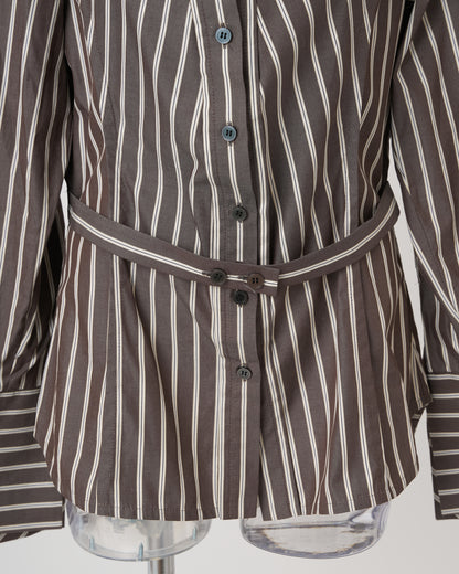 VICTORIAN STRIPED SHIRT - BROWN