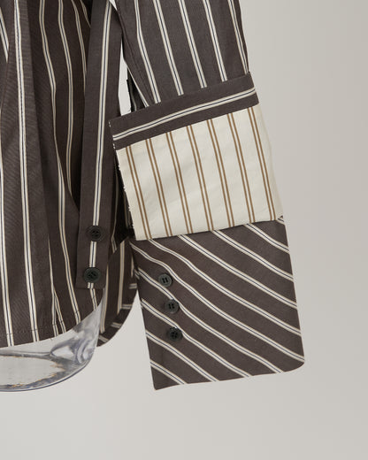 VICTORIAN STRIPED SHIRT - BROWN