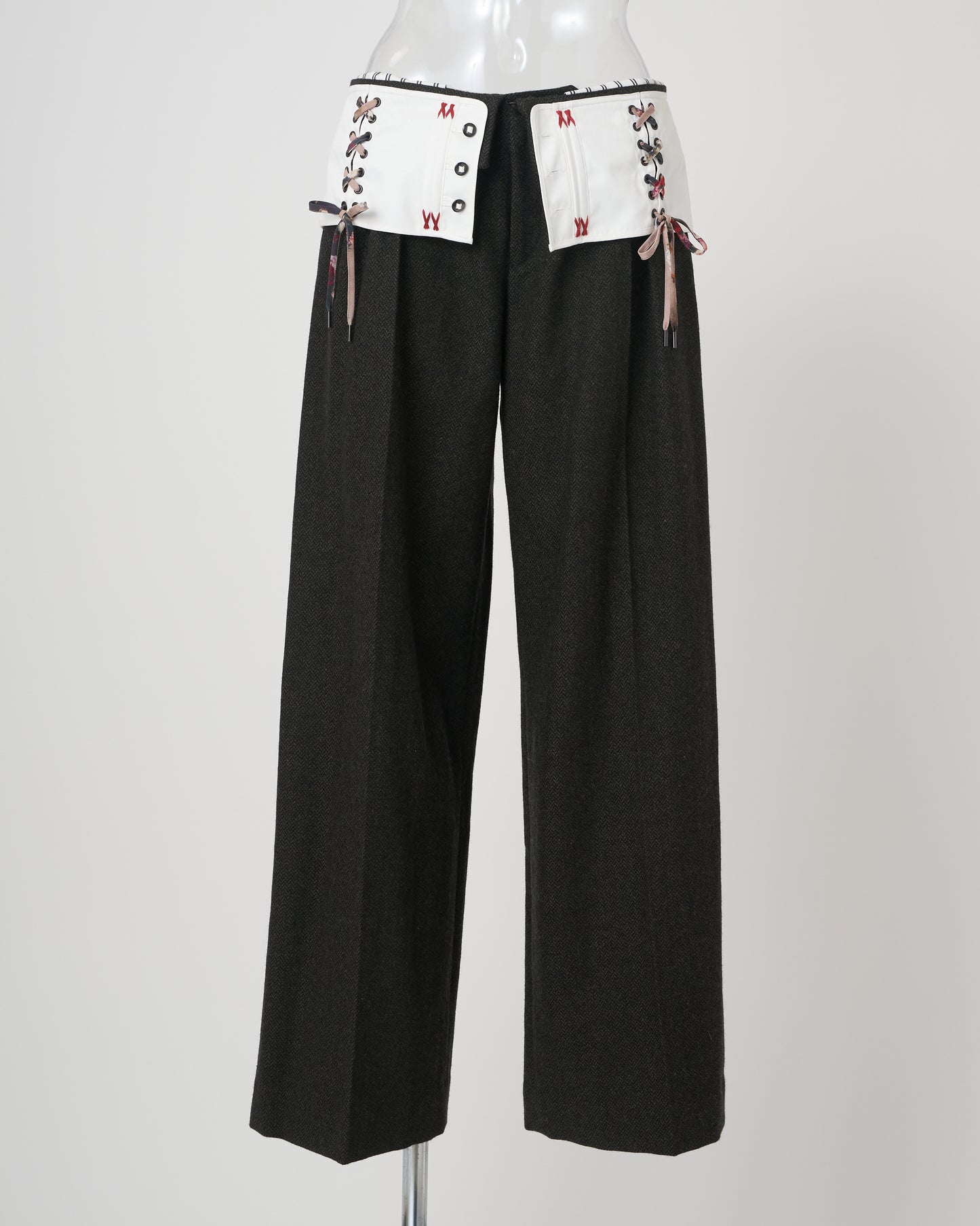 CORSET TROUSERS - GREEN BLACK