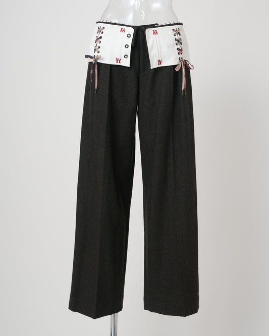 CORSET TROUSERS - GREEN BLACK