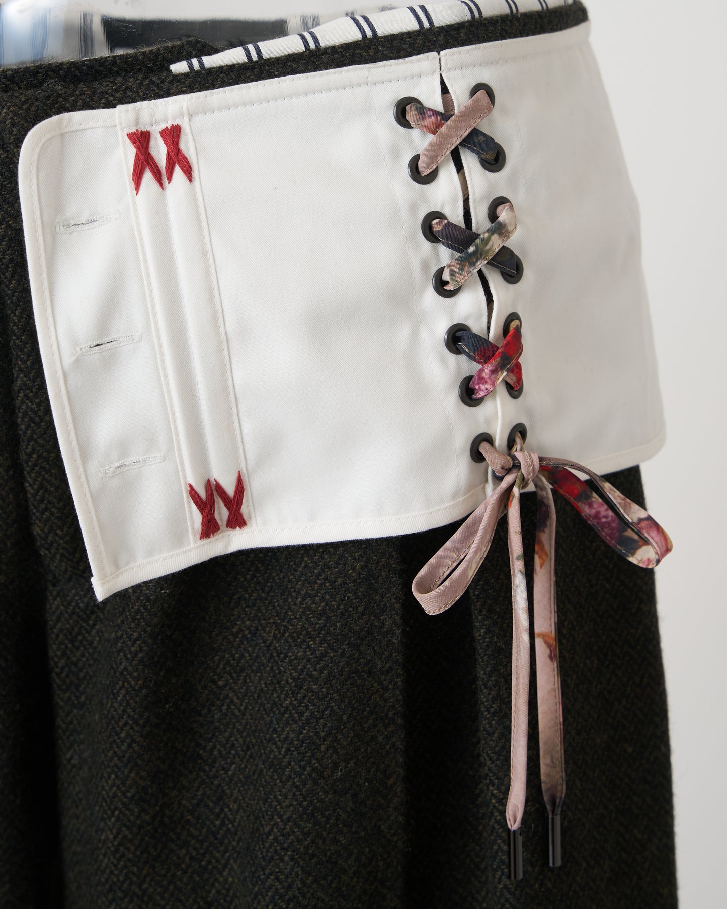 CORSET TROUSERS - GREEN BLACK