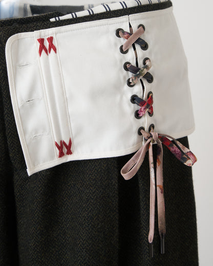 CORSET TROUSERS - GREEN BLACK