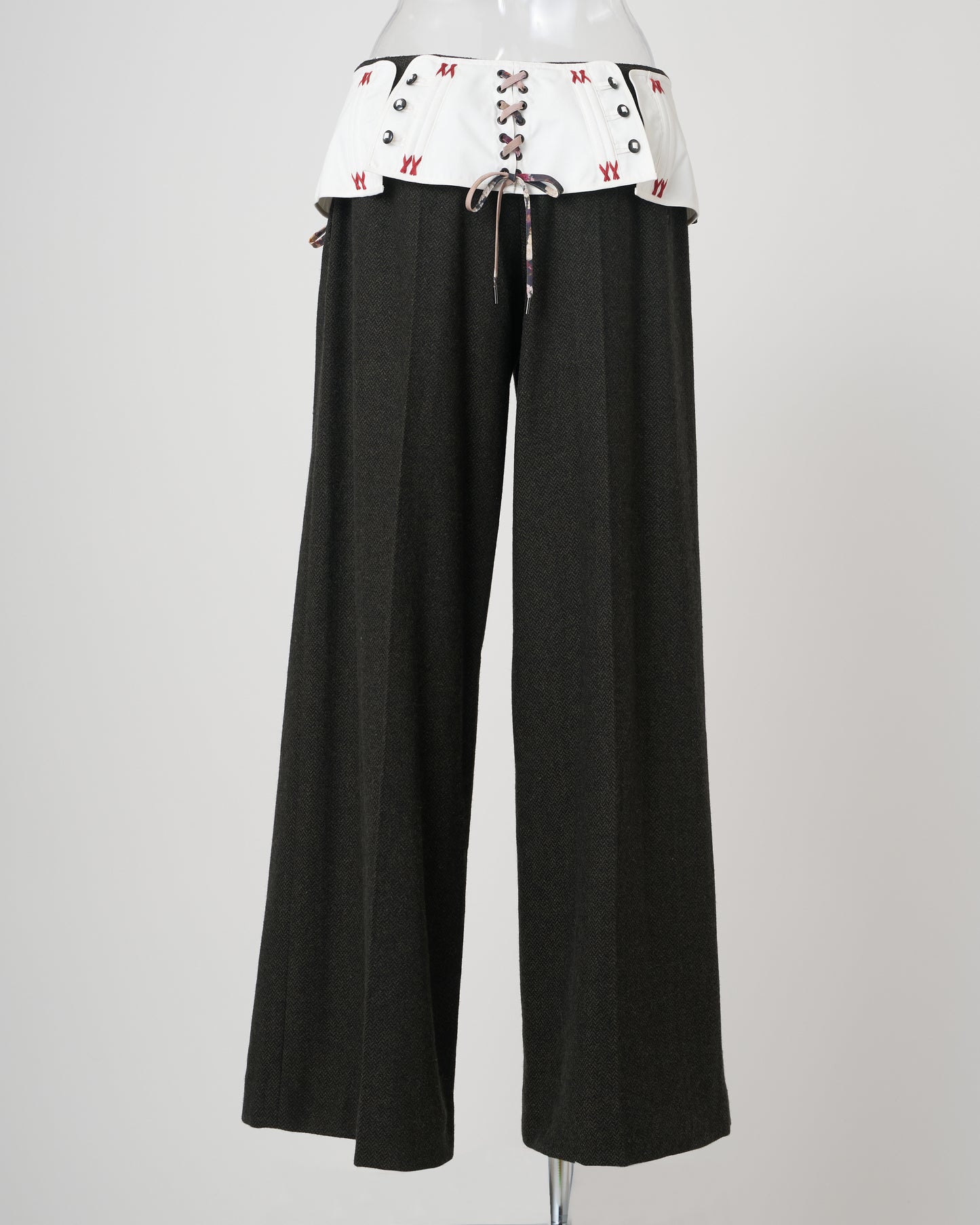 CORSET TROUSERS - GREEN BLACK