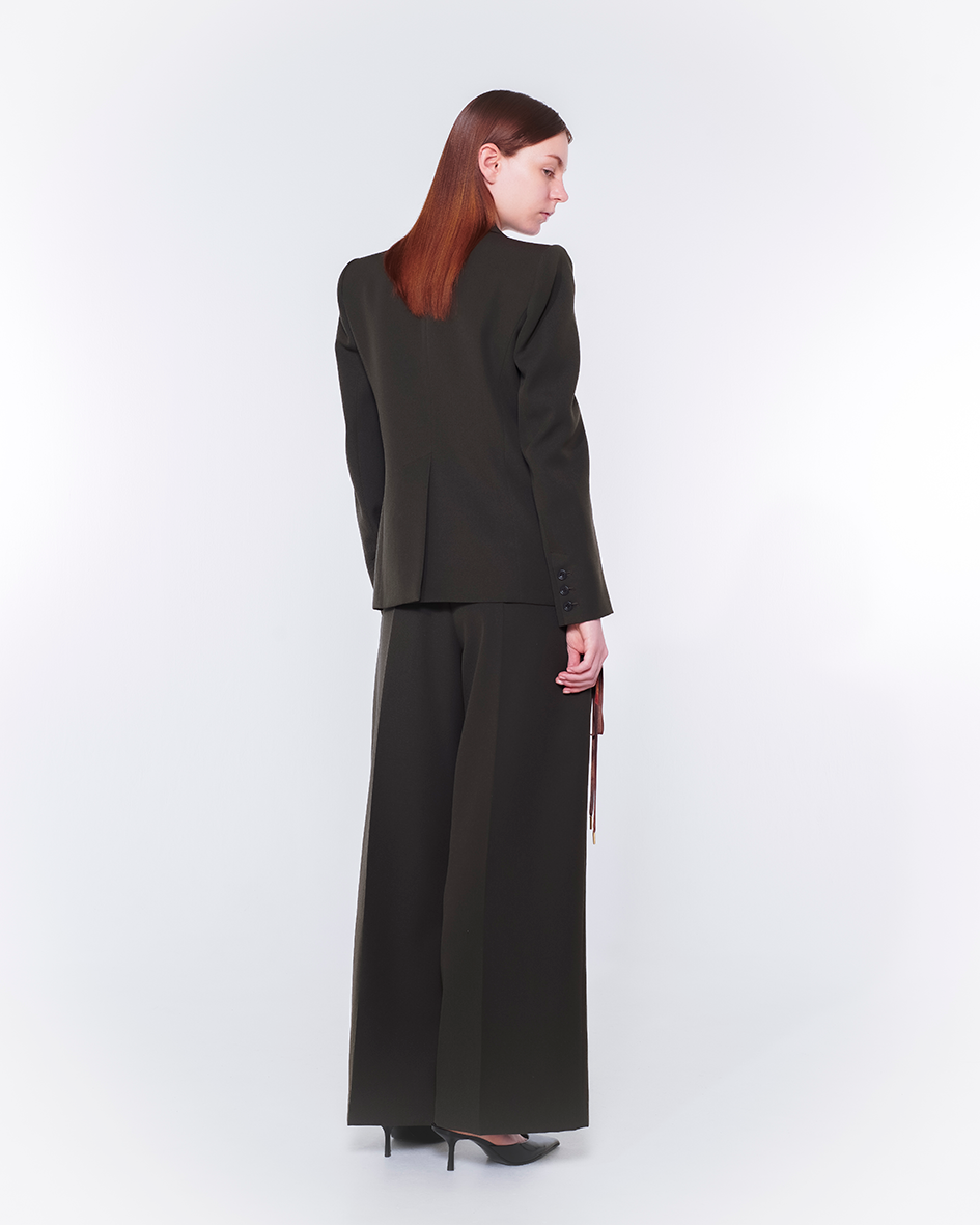 Power Shoulder Jacket (Charcoal Brown)