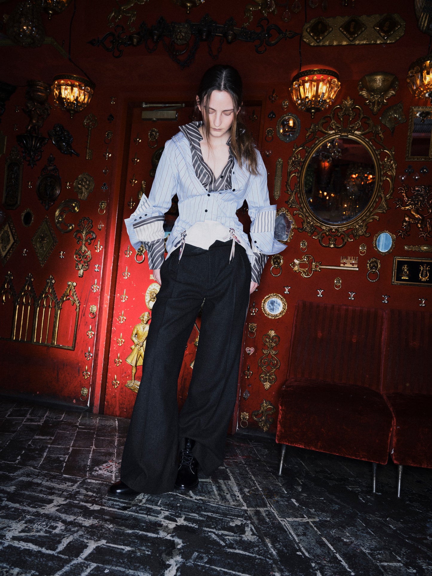 VICTORIAN STRIPED SHIRT - BLUE