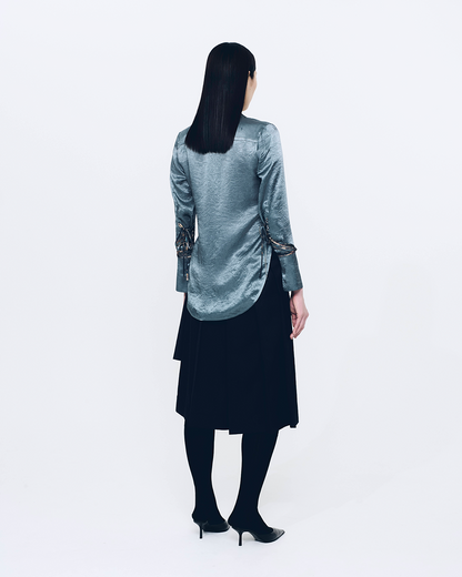 Corset Sleeves Shirts (Midnight Blue)