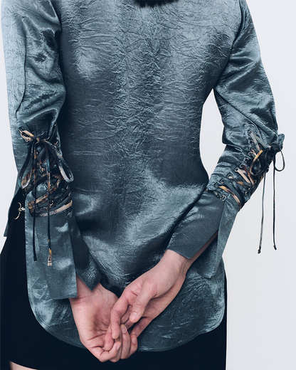 Corset Sleeves Shirts (Midnight Blue)