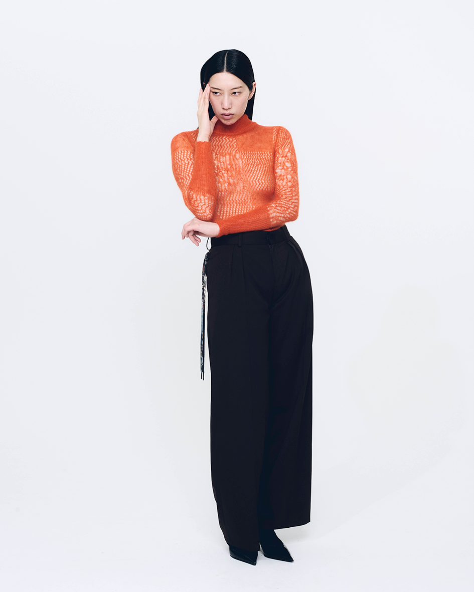 Back Laced-up Trousers (Brown)