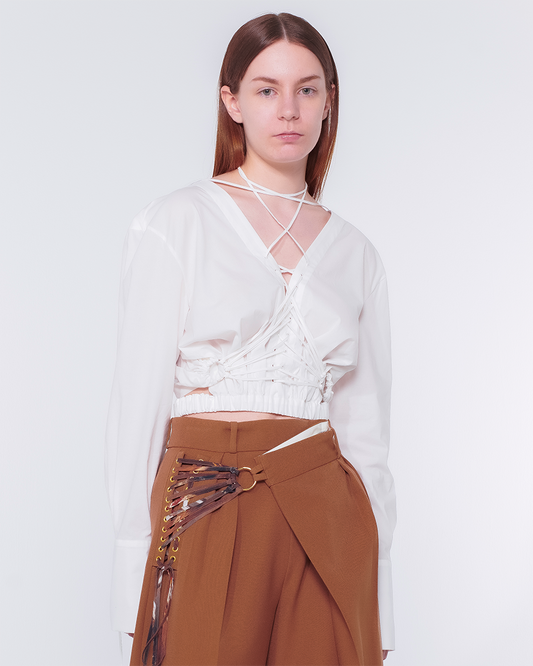 Fan-lacing Shirt（White）